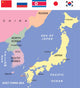 korea map illustration Wall Mural