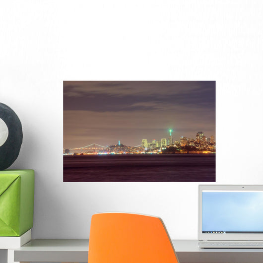 San Francisco Skyline Night Wall Mural
