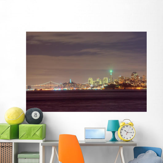 San Francisco Skyline Night Wall Mural
