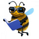 Cool Reading Bee Wall Decal