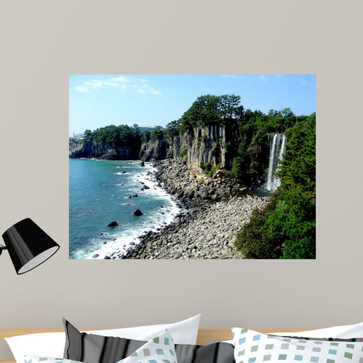 Waterfall on Jeju-do Wall Mural
