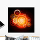Glowing techno gears Wall Mural