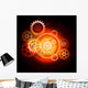 Glowing techno gears Wall Mural
