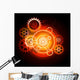 Glowing techno gears Wall Mural