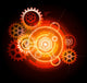 Glowing techno gears Wall Mural