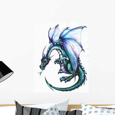 Dragon Wall Decal shown on a wall