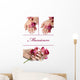 collage.Beautiful hand with perfect manicure and purple orchid f Wall Mural