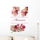 collage.Beautiful hand with perfect manicure and purple orchid f Wall Mural