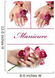 collage.Beautiful hand with perfect manicure and purple orchid f Wall Mural