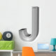 Grey Letter J Wall Decal