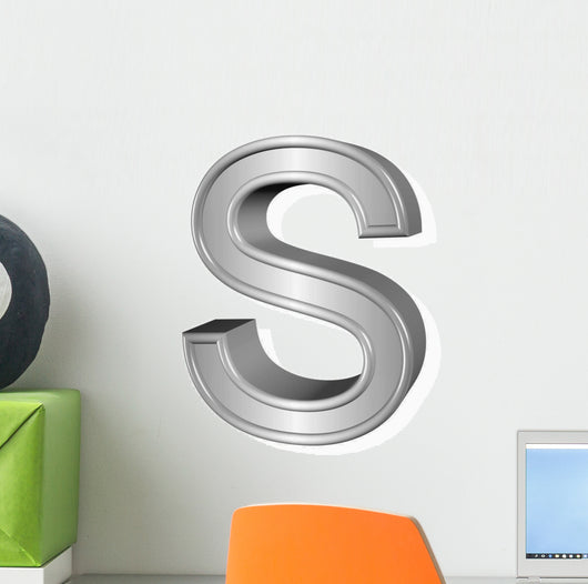 Grey Letter S Wall Decal