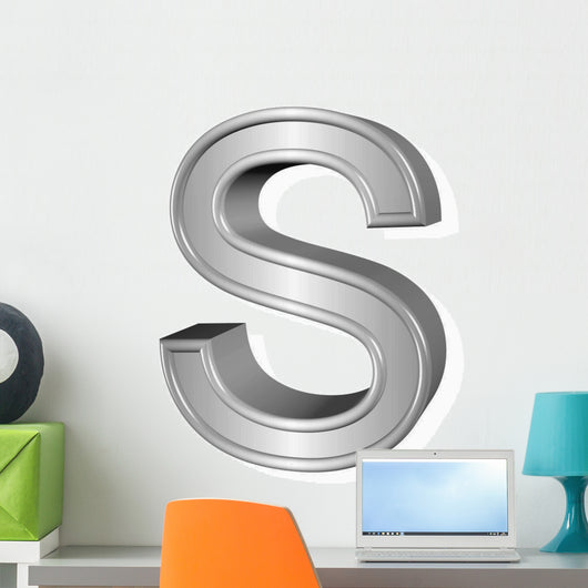 Grey Letter S Wall Decal