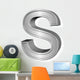 Grey Letter S Wall Decal