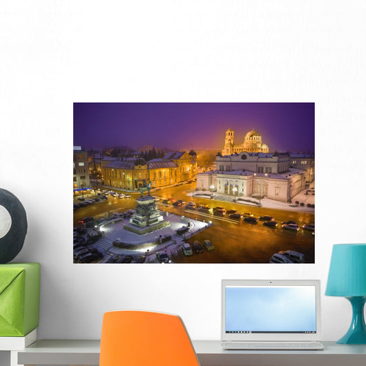 Sofia by night Wall Mural
