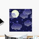 Abstract Night with Clouds Wall Decal