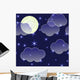 Abstract Night with Clouds Wall Decal