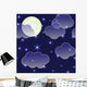 Abstract Night with Clouds Wall Decal