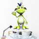 Cute Cartoon Monster Waving Wall Decal