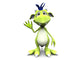 Cute Cartoon Monster Waving Wall Decal