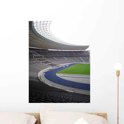 Stadium Wall Mural shown on a wall