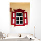 Red Shuttered Window White