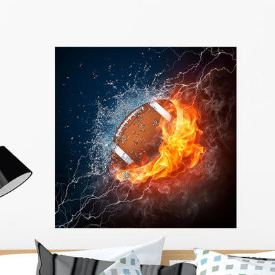 Football Ball Wall Mural shown on a wall