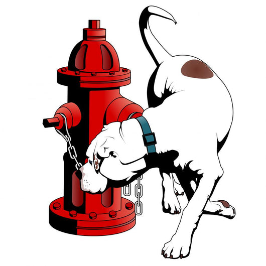 American Bulldog at the Fire Hydrant Wall Decal