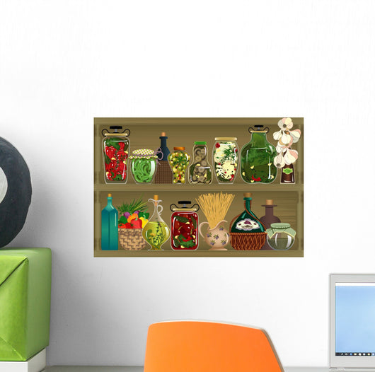 Homemade canned vegetables Wall Mural