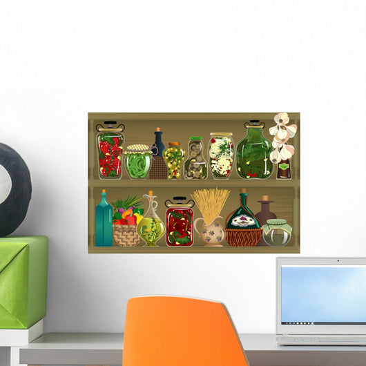 Homemade canned vegetables Wall Mural