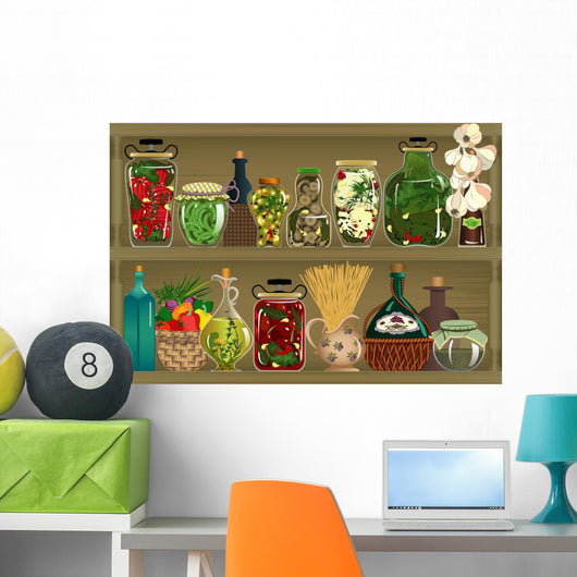 Homemade canned vegetables Wall Mural