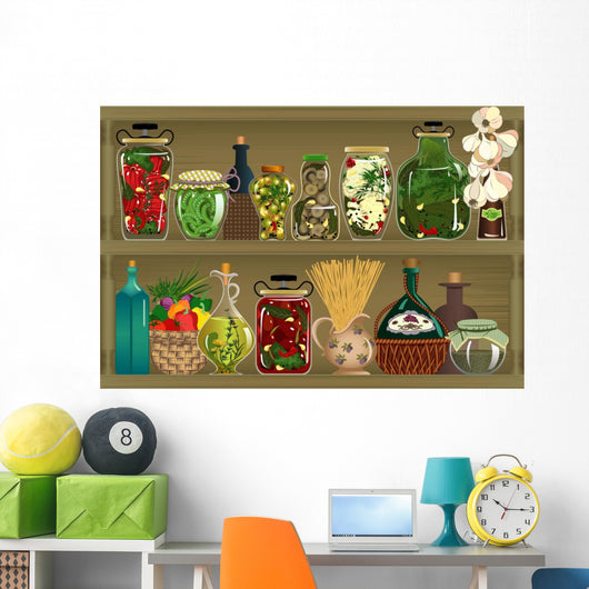 Homemade canned vegetables Wall Mural