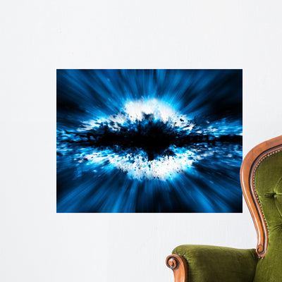 Exploding Star Wall Mural shown on a wall