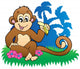 Monkey Eating Banana near