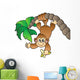 Monkey Hanging Palm Tree Wall Decal