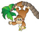 Monkey Hanging Palm Tree Wall Decal