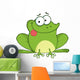 Happy Frog Cartoon Character Wall Mural