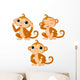Three Little Monkeys Wall Decal