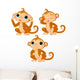 Three Little Monkeys Wall Decal