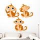 Three Little Monkeys Wall Decal