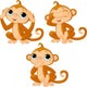 Three Little Monkeys Wall Decal
