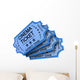 Four Cinema Ticket on White Wall Decal