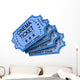 Four Cinema Ticket on White Wall Decal