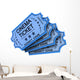 Four Cinema Ticket on White Wall Decal