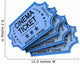 Four Cinema Ticket on White Wall Decal
