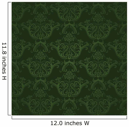 Dark Green Floral Wallpaper Wall Decal