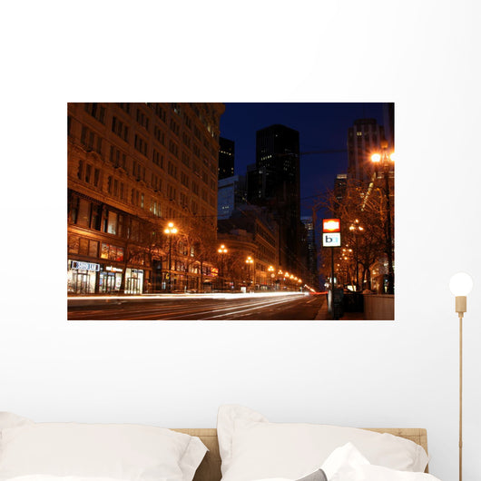 Market St Dusk Wall Decal