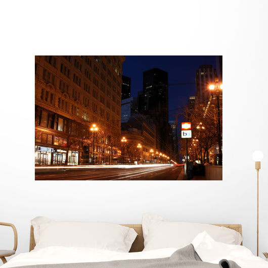 Market St Dusk Wall Decal