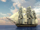 ship in the ocean Wall Mural