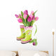 Spring Tulip Flowers in Boots Wall Decal