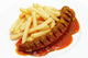 Currywurst with french fries Wall Mural